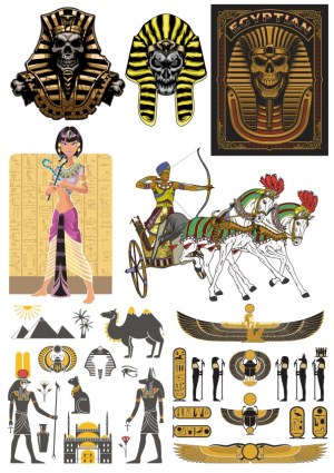 Ancient Egyptian Themed Vector Illustration Collection Free Vector