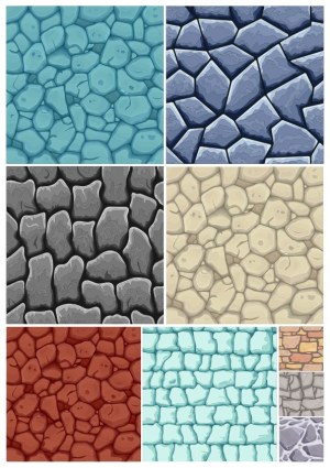 Seamless Stone Wall and Pavement Patterns Vector Set Free Vector