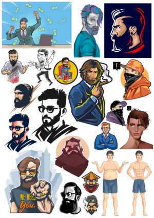 Diverse Male Characters and Avatars Vector Collection Free Vector