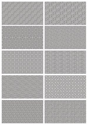 Set of 10 Abstract Geometric Vector Patterns Free Vector