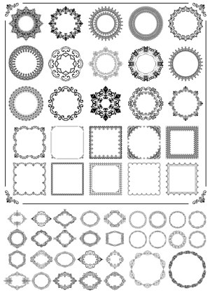 Decorative Vintage Frame and Border Vector Set Free Vector