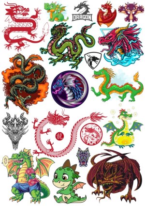 Diverse Dragon Illustrations Collection Free Vector