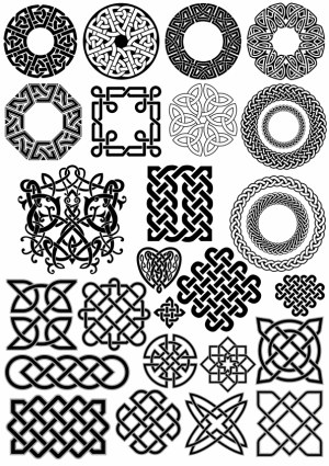 Black Celtic Knot Vector Design Elements Set Free Vector