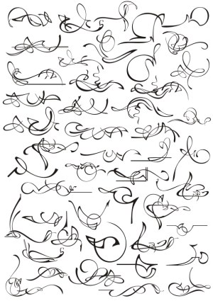Decorative Calligraphic Flourishes Collection Free Vector