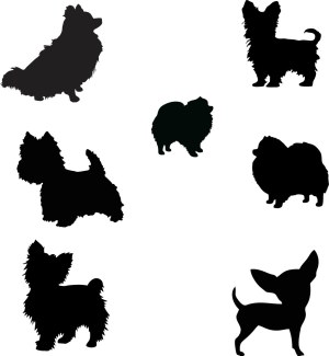 Silhouettes of Small Dog Breeds Free Vector