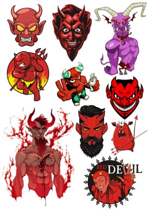 Collection of Various Devil and Demon Character Illustrations Free Vector