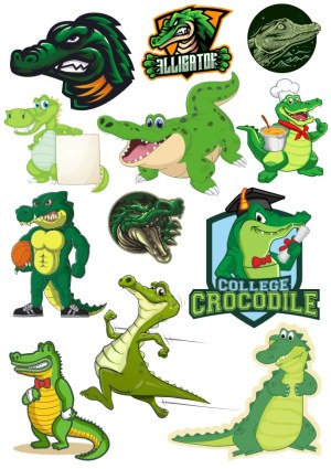 Cartoon and Mascot Alligator and Crocodile Vector Collection Free Vector