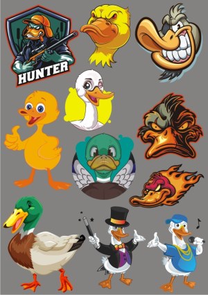 Cartoon Duck Characters and Mascots Collection Free Vector