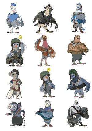 Cartoon Military Birds and Animals Collection Free Vector