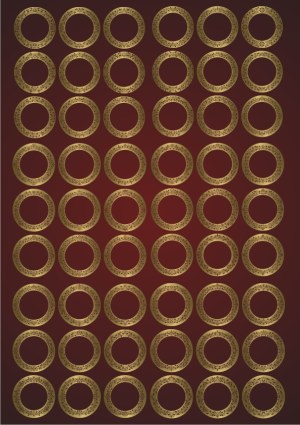 Seamless Pattern of Golden Ornamental Circles on Dark Red Free Vector