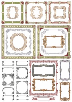 Vintage Ornate Decorative Frames and Borders Collection Free Vector