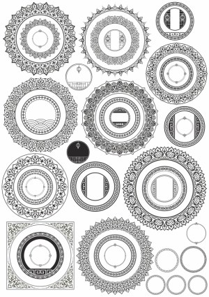 Set of Intricate Circular Ornamental Vectors Free Vector