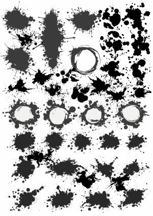 Collection of Ink Splatter and Paint Blob Vector Elements Free Vector