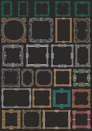Vintage and Art Deco Decorative Square and Rectangular Frame Borders Free Vector