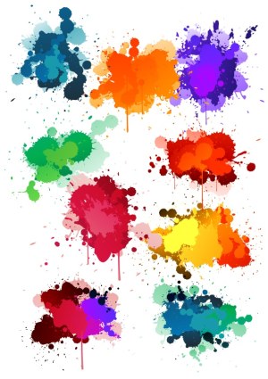 Colorful Paint Splatter Vector Collection Free Vector
