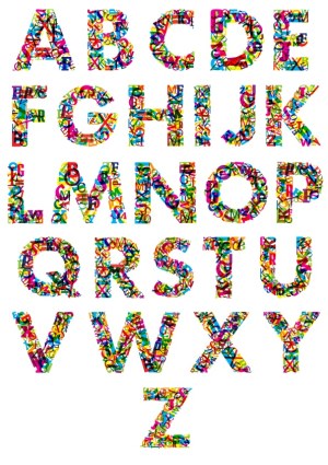 Colorful Overlay Alphabet Letters Free Vector