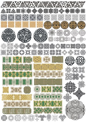 Collection of Celtic and Knotwork Vector Patterns and Borders Free Vector