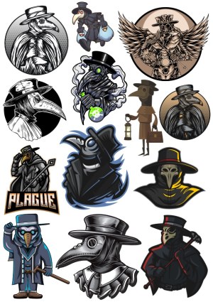 Collection of Plague Doctor Character Vectors Free Vector