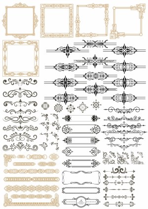 Vintage Ornate Frames and Decorative Borders Collection Free Vector