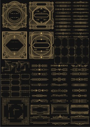 Art Deco Style Frames and Decorative Borders Collection Free Vector