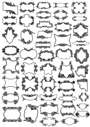 Collection of Ornate Vintage Frame Borders and Labels Free Vector