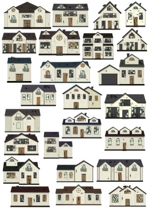 Set of Old Abandoned Houses Vector Illustrations Free Vector