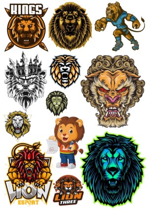 Diverse Lion-Themed Vector Graphics and Mascots Collection Free Vector