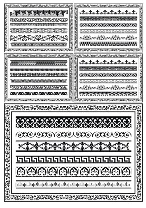 Classic Ornamental Borders and Decorative Vector Patterns Free Vector