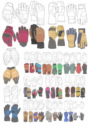 Collection of Various Work and Safety Gloves Vector Illustrations Free Vector