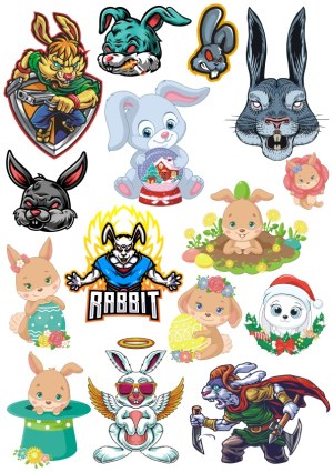 Collection of Cartoon Bunny and Rabbit Character Vector Illustrations Free Vector