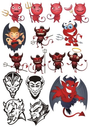 Collection of Cartoon and Graphic Devil Characters Free Vector
