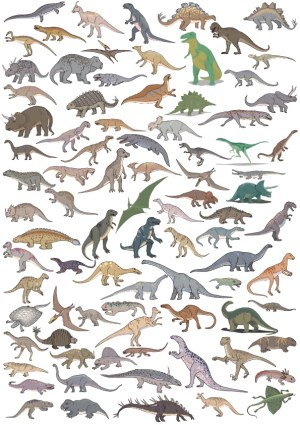 Collection of Various Dinosaur and Prehistoric Reptile Vectors Free Vector