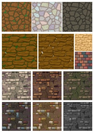 Seamless Stone and Brick Pattern Vector Collection Free Vector