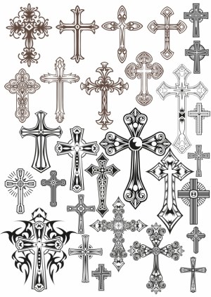 Decorative Cross Vector Collection Free Vector