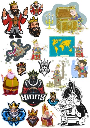 Collection of King and Royalty Vector Illustrations Free Vector