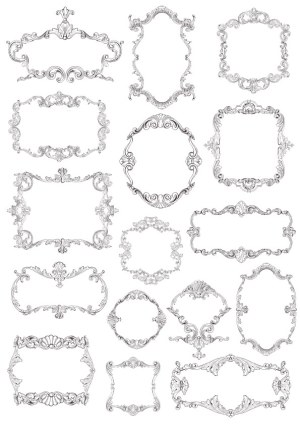 Vintage Ornate Decorative Frames Collection Free Vector