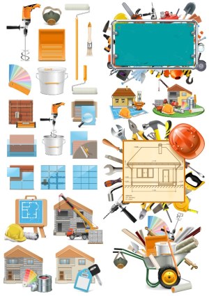 Construction and Home Improvement Vector Icons Free Vector