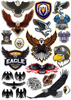 Collection of Eagle and Falcon Emblems and Mascots Free Vector