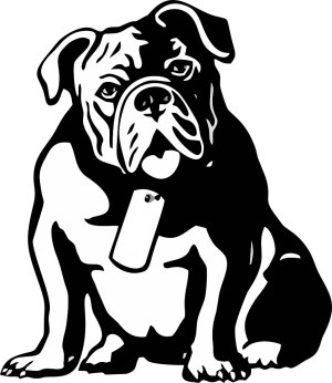 Black and White Bulldog Vector Illustration Free Vector