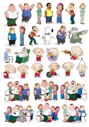 Cartoon Style Family Guy Characters Set Vector Free Vector
