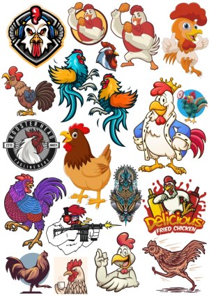 Variety of Cartoon Rooster and Chicken Vector Illustrations Free Vector
