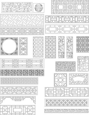 Set of Decorative Ornamental Vector Patterns and Borders Free Vector