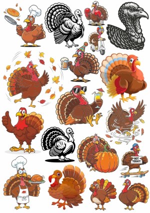 Collection of Cartoon and Realistic Turkey Illustrations Free Vector
