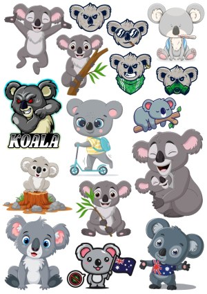 Collection of Cute and Cool Koala Vector Illustrations and Emblems Free Vector