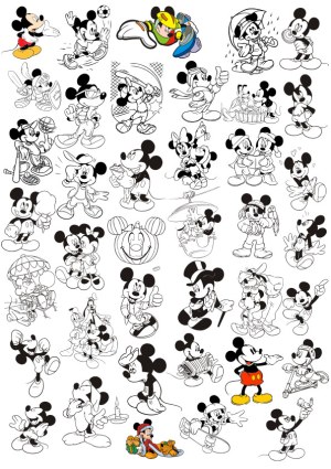 Variety of Cartoon Mouse Character Sketches in Different Poses Free Vector
