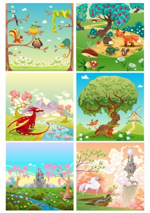 Whimsical Nature and Fantasy Scenes Vector Collection Free Vector