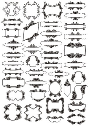 Vintage Ornamental Frames and Borders Vector Set Free Vector