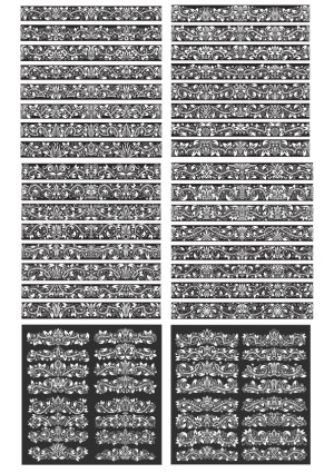 Ornate Floral Decorative Borders and Flourishes Vector Set Free Vector