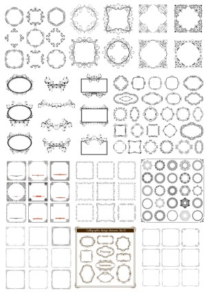 Collection of Ornamental Vector Frames and Borders Free Vector