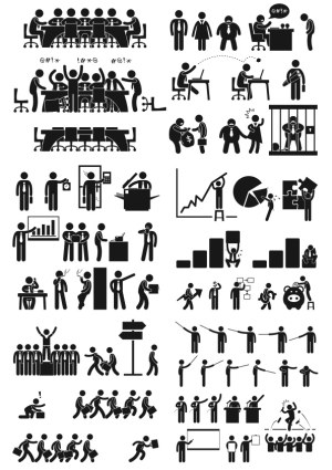 Business and Office Work Vector Icons Set Free Vector